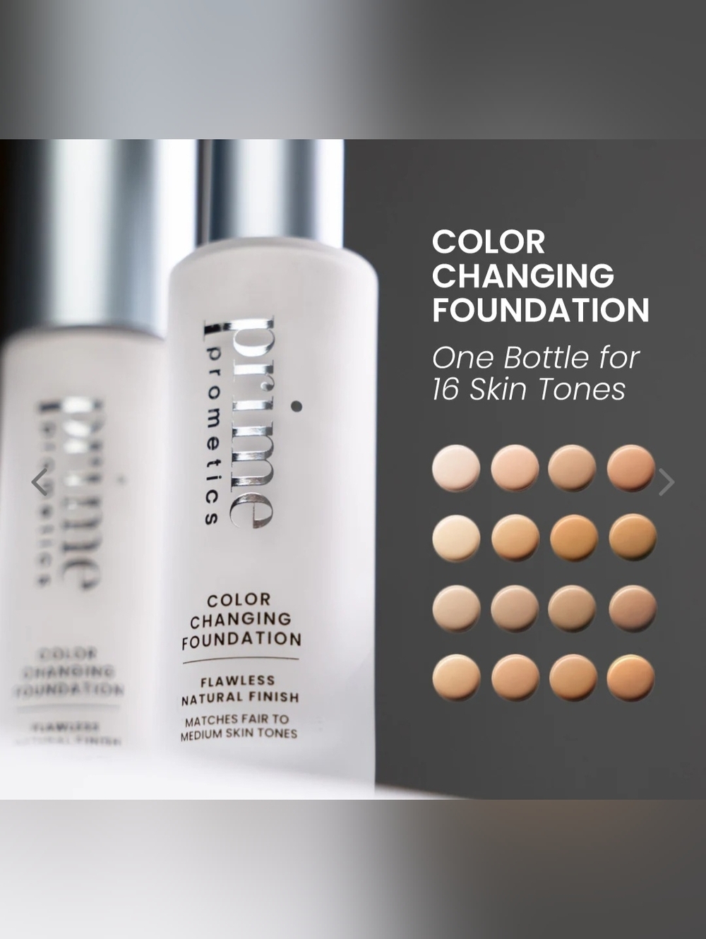 Prime Prometics Color-Changing Foundation Flawless Natural Finish- Fair/ Medium